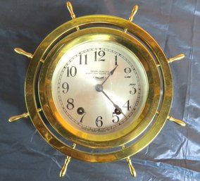 Seth Thomas Ships Clock With Ships Wheel