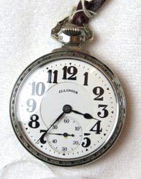 Pocket Watch - Illinois 60-hour Bunn Special. Ser.# 4782738 - Case Engraved With Initials And Masonic Symbol