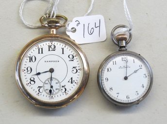 Two Pocket Watches, Hampden Ser.# 3546137 & A.W. Co. Waltham, Ser.# 32811122