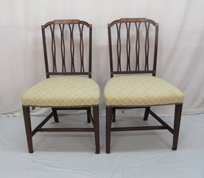 Pair Federal Style Inlaid Mahogany Side Chairs