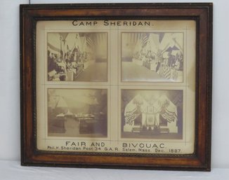 Four Framed Photos Camp Sheridan Fair And Bivouac, Post 34 G.A.R. Salem MA Dec. 1887