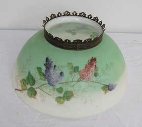 Victorian Hanging Lamp Shade, Hand Painted With Lilacs
