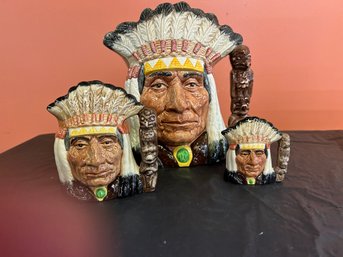 Three (3) Royal Doulton - North American Indian