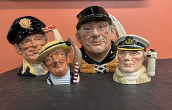 Four (4) Royal Doulton Jugs - (2) Yachtsman - (1) Sailor - (1) Gondelier