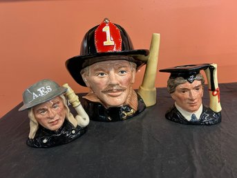 Three (3) Royal Doulton - (2) Different Firemen And The Graduate
