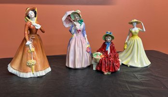 Four (4) Royal Doulton Figurines - Julia - Miss Demure - Linda - Spring Time