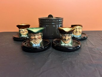 Four (4) Royal Doulton Ash Trays And A Humidor