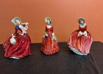 Three (3) Royal Doulton Figurines - Autumn Breeze - Sabbath Morn - Denice