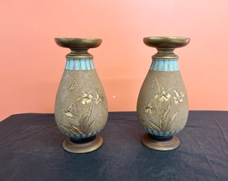 Pair Of Royal Doulton Nine Inch Vases