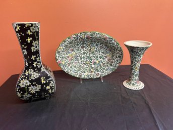 Royal Doulton -matching Bowl And Vase And One Additional Vase