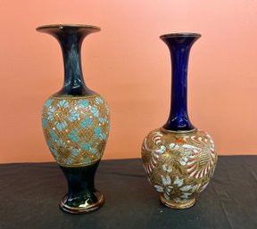 Two (2) Royal Doulton Slater Art Nouveau Vases