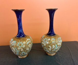 Pair Of Royal Doulton Slater Art Nouveau Vases