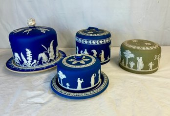 Four (4) Wedgwood Cheese Keeper Domes