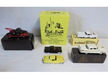 5 Brooklin Die Cast Cars In Original Boxes.  See Pictures For Models.