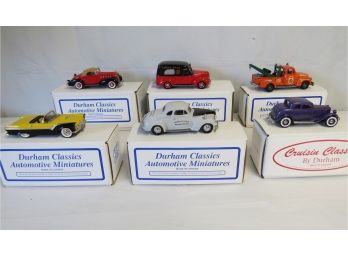 6 Durham Classics Die Cast Cars In Original Boxes.  See Pictures For Models.