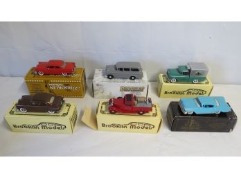 6 Brooklin Die Cast Cars In Original Boxes.  See Pictures For Models.