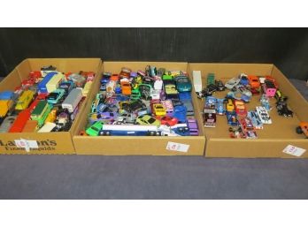 3 Trays Misc Cars And Trucks Approx 125 Pcs