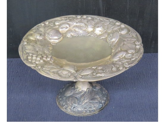 Gorham Sterling Compote With Heavily Embossed Fruit Pattern