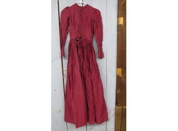 Red Victorian Long Sleeve Dress