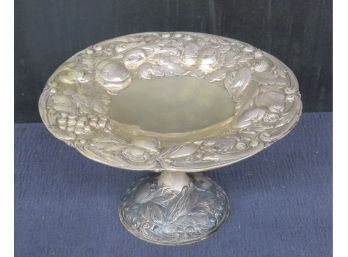 Gorham Sterling Compote With Heavily Embossed Fruit Pattern