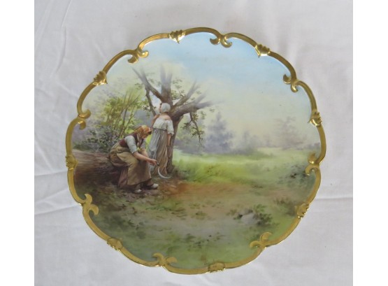 Hand Painted German Plate Two Dutch Peasant Girls