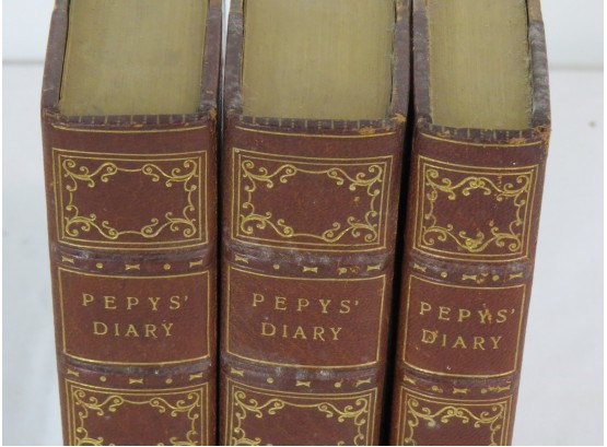 Leather-bound Set 3 Volume Set, Pepys Diary