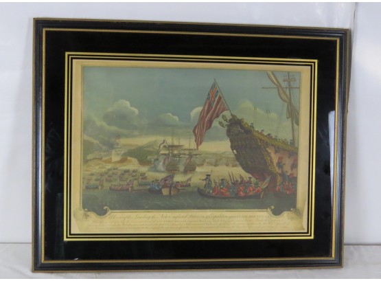 Early Print Of Landing Of The New England Forces Landing Against Cape Breton 1745
