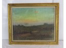 Oil On Canvas, Landscape With Church And Cottage Signed C. H. Sherman
