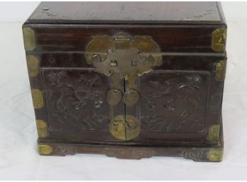 Chinese Carved Rosewood Travel Box
