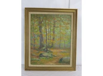 Oil On Canvas Wooded Landscape. Signed C. H. Sherman