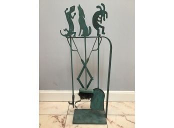 VINTAGE FIGURAL FIREPLACE TOOLSET BY IRONWORKS USA