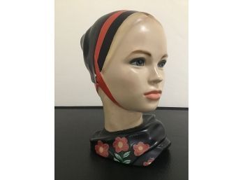 VINTAGE CHALK WARE BUST OF DUTCH WOMAN BY MARWAL INC.