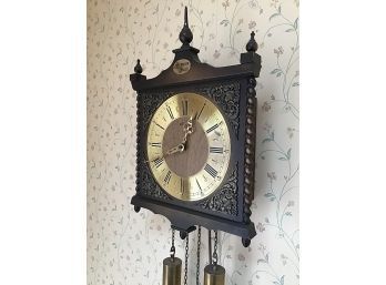 VINTAGE LINDEN OF GERMANY TEMPUS FUGIT WALL CLOCK ~WORKING CONDITION~