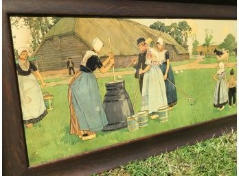 LARGE DUTCH SCENE CHROMOLITHOGRAPH BY HENRI CASSIERS OF BELGIUM CIRCA  EARLY 1900’s
