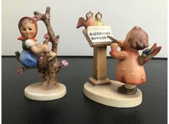 Pair Of Hummel West Germany Figurines 'Bird Duet' & 'Apple Tree Girl'