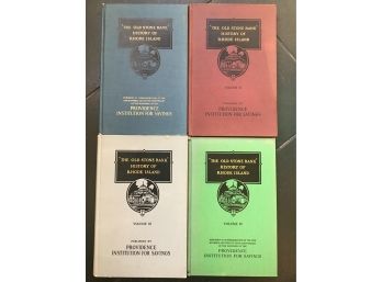 SET OF 4 OLD STONE BANK HISTORY OF RHODE ISLAND BOOKS