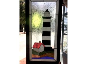 MODERN STAINED GLASS LIGHTHOUSE