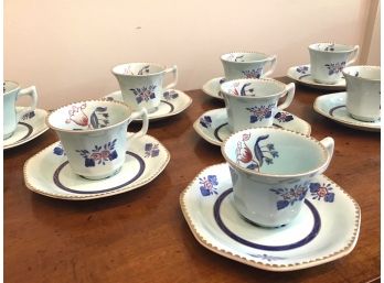 8 SETS OF DEMITASSE CUPS & SAUCERS BY ADAMS OF ENGLAND IN GEORGIAN PATTERN