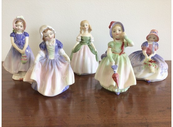 Lot Of 5 Royal Doulton Porcelain Lady Figurines