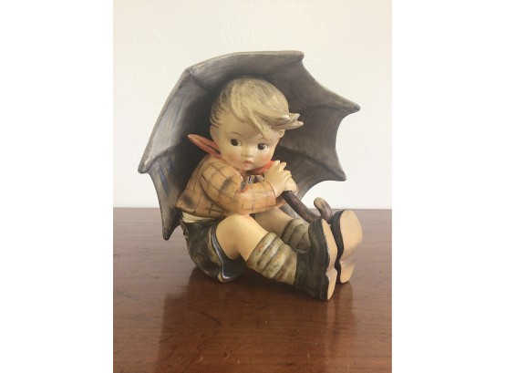 Hummel Goebel Figurine Of Boy Under Umbrella 152/0A