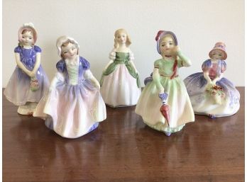 Lot Of 5 Royal Doulton Porcelain Lady Figurines