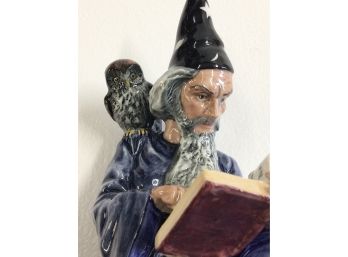 Royal Doulton Figurine The Wizard HN2877 With Owl & Cat