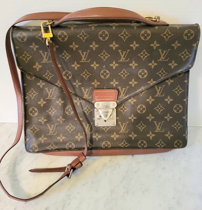 Vintage Louis Vuitton Large Handbag / Briefcase Lock & Key Closure,  Adjustable Strap & Handle-original Owner! #8606