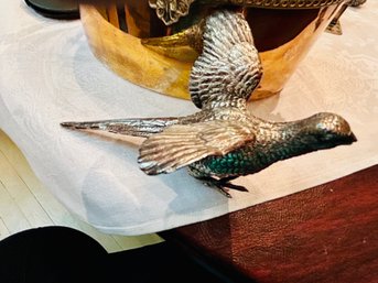 Antique Sterling Silver Flying   Pheasant Bird-6' Long