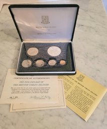 1974 COINAGE OF THE BRITISH VIRGIN ISLANDS--ORIGINAL PROOF SET-MINTED BY FRANKLIN MINT-ORIGINAL BOX  W/COA