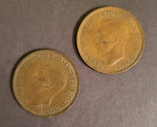 SET OF 2 COINS-1940 ONE PENNY AND 1943 AUSTRALIA PENNY