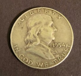 US 1954-D FRANKLIN SILVER DOLLAR