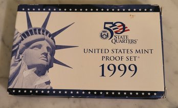 1999 US MINT PROOF SET IN ORIGINAL PACKAGE & BOX WITH COA