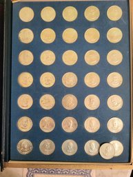 FRANKLIN MINT TREASURY OF PRESIDENTIAL COMMEMORATIVE MEDALS MINTED IN STERLING SILVER