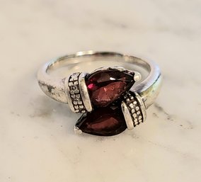 VINTAGE STERLING SILVER BYPASS COCKTAIL RING--SIZE 9